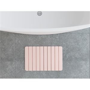 Pemberly Row 24x15&quot Modern Diatomite Stone Medium Bath Mat in Salmon Pink