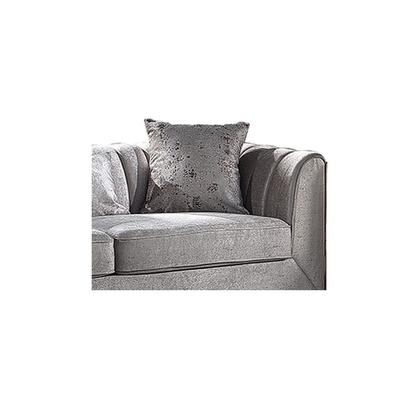 Pemberly Row Modern Loveseat in Gold Finish Made with Wood in Cream Color