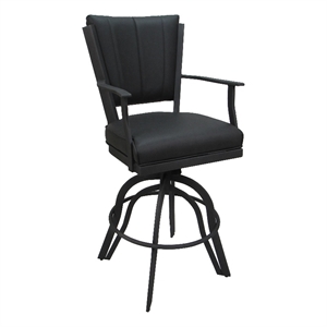 Pemberly Row Counter 26&quot Swivel Metal Bar Stool - Gray Vinyl - Gray Frame