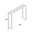 Pemberly Row Modern Narrow Clear Glass Console Table with Chrome Legs 36
