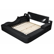 Pemberly Row Smart Multifunctional Queen Size Bed Made with Wood in Black