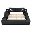 Pemberly Row Smart Multifunctional Queen Size Bed Made with Wood in Black