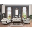 Pemberly Row Traditional 2PC button tufted Living Room Set in White