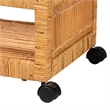 Pemberly Row Natural Brown Rattan and Teak Wood 2-Tier Kitchen Cart