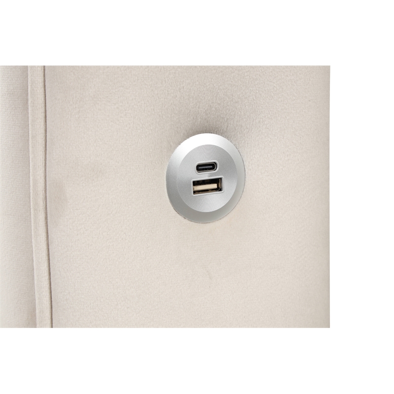 Pemberly Row Crystal Tufted Modern Full Bed made with Wood in Cream