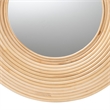 Pemberly Row Bohemian Natural Brown Rattan Round Accent Wall Mirror