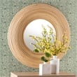 Pemberly Row Bohemian Natural Brown Rattan Round Accent Wall Mirror