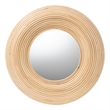 Pemberly Row Bohemian Natural Brown Rattan Round Accent Wall Mirror