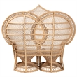 Pemberly Row Bohemian Natural Brown Rattan Two-Seater Peacock Chair
