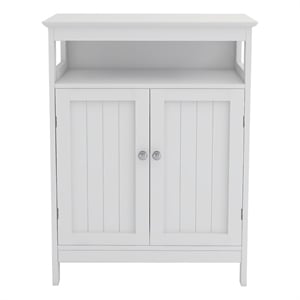 Pemberly Row Bathroom Standing Storage with Double Doors Cabinet-White