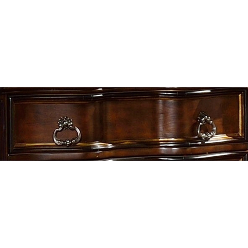 Pemberly Row Traditional 3-Drawer Nightstand Made with Wood in Dark Walnut