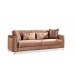 Pemberly Row 2 PC Finished in Velvet Fabric made with wood in Copper Color