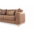 Pemberly Row 3 PC Finished in Velvet Fabric made with wood in Copper Color