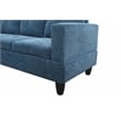 Pemberly Row L Shaped Blue Couch with Ottoman(Pillows Included) Microfiber