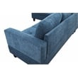 Pemberly Row L Shaped Blue Couch with Ottoman(Pillows Included) Microfiber
