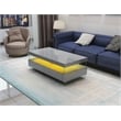 Pemberly Row Modern Coffee Table Bult-in LED Made with Wood in Gray