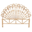 Pemberly Row Rattan Queen Size Standalone Headboard in Natural Brown