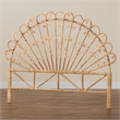 Pemberly Row Rattan Queen Size Standalone Headboard in Natural Brown