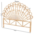 Pemberly Row Rattan Queen Size Standalone Headboard in Natural Brown