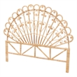 Pemberly Row Rattan Queen Size Standalone Headboard in Natural Brown