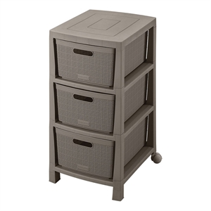 pemberly row 3-drawer resin storage cabinet with front legs in mocha