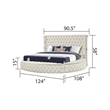 Pemberly Row King Tufted Upholstery Storage Bed made with Wood in Cream