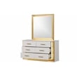 Pemberly Row Contemporary 6-Drawer Dresser Made with Wood & Gold Finish
