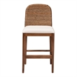 Pemberly Row Natural Seagrass and Acacia Wood Counter Stool