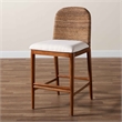 Pemberly Row Natural Seagrass and Acacia Wood Counter Stool