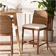 Pemberly Row Natural Seagrass and Acacia Wood Counter Stool