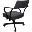 Pemberly Row Swivel Tilt Metal Dining Caster Chair - Gray - Black Frame