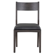 Pemberly Row Black Top Grain Leather Dining Chair with Solid Wood Frame