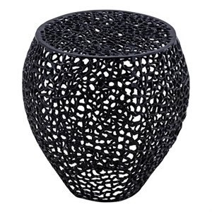 Pemberly Row Modern End Table made with Aluminium Casted in Black Color