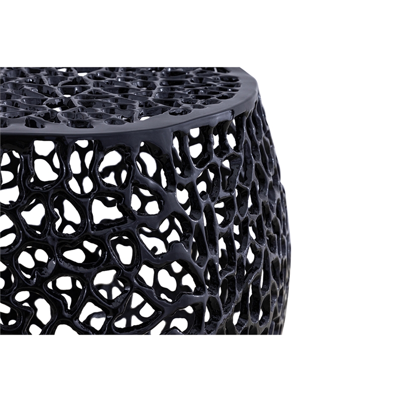 Pemberly Row Modern End Table made with Aluminium Casted in Black Color
