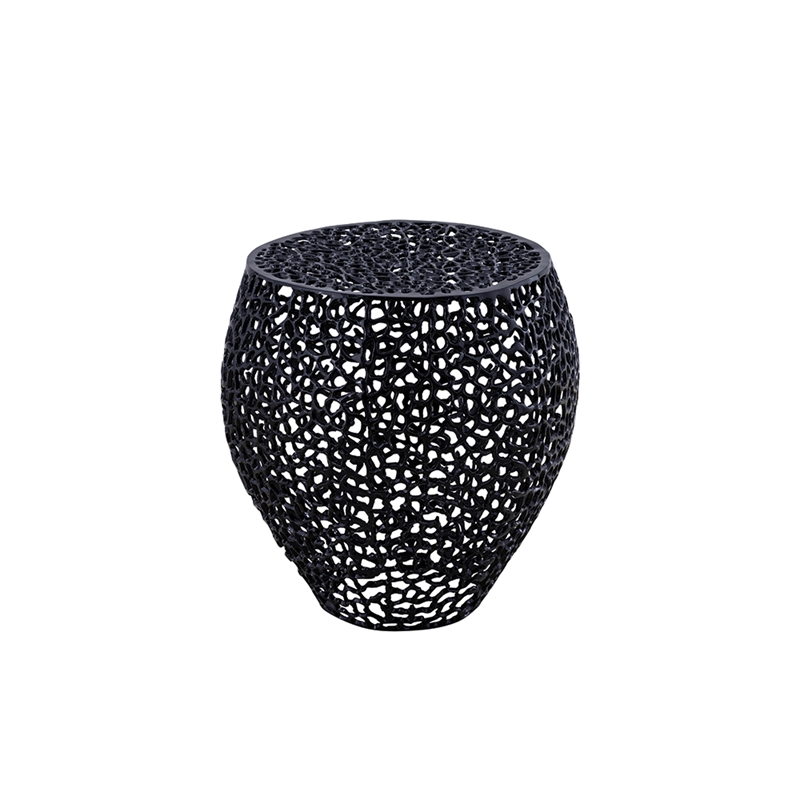 Pemberly Row Modern End Table made with Aluminium Casted in Black Color