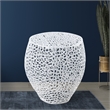 Pemberly Row Modern End Table made with Aluminium Casted in White Color