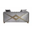 Pemberly Row Modern 2 PC Living room Set Made with Wood in Silver Color