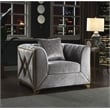 Pemberly Row Modern 3 PC Living room Set Made with Wood in Silver Color