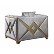 Pemberly Row Modern 3 PC Living room Set Made with Wood in Silver Color