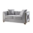 Pemberly Row Modern 3 PC Living room Set Made with Wood in Silver Color