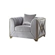 Pemberly Row Modern 3 PC Living room Set Made with Wood in Silver Color