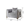 Pemberly Row Modern 3 PC Living room Set Made with Wood in Silver Color