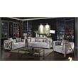 Pemberly Row Modern 3 PC Living room Set Made with Wood in Silver Color