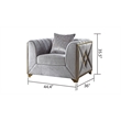 Pemberly Row Modern Chair in Gold Finish Made with Wood in Silver Color