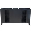 Pemberly Row Double Oval Sink Solid Wood Vanity in Blue/Gray Granite Stone