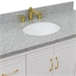 Pemberly Row 49 in. Single Wooden Vanity White with Gray Granite Oval Sink