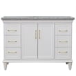 Pemberly Row 49 in. Single Wooden Vanity White with Gray Granite Oval Sink