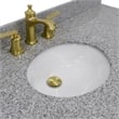 Pemberly Row 61 in. Single Wooden Vanity White with Gray Granite Oval Sink