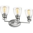 Pemberly Row 3 Light Brushed Nickel Bath Vanity Light Clear Glass 23