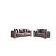 Pemberly Row Thick Velvet Fabric 2Pc Living Room Set Made With Wood in Gray